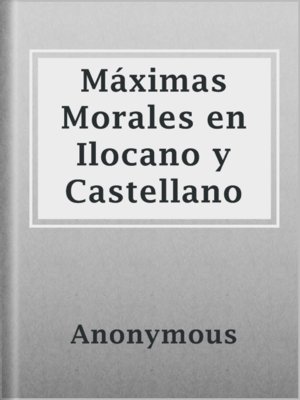 cover image of Máximas Morales en Ilocano y Castellano